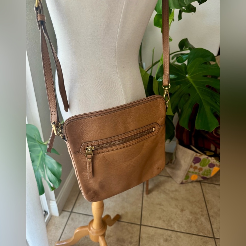 Fossil Brown‎ Leather Crossbody Bag